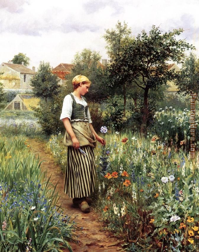In the Garden painting - Daniel Ridgway Knight In the Garden art painting